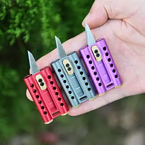 Multifunctional Paper Cutter Knife, Sharp Pocket Knife, Portable Mini Push-Pull Craft Knife Keychain Hanging Decoration, Cutting Supplies