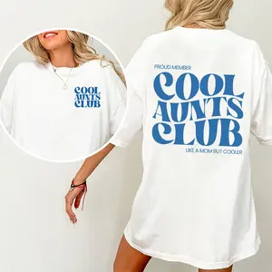 Inspirational Dual-Sided t-shirts Cool Aunt Graphic Printed T-shirt, Promoted To Aunt Shirt, Future Aunt Gifts, Sister Gifts, New Aunt Tee Shirt Cotton Fabric Comfort Fit, Auntie Shirt Women's Top Womenswear Chic Style