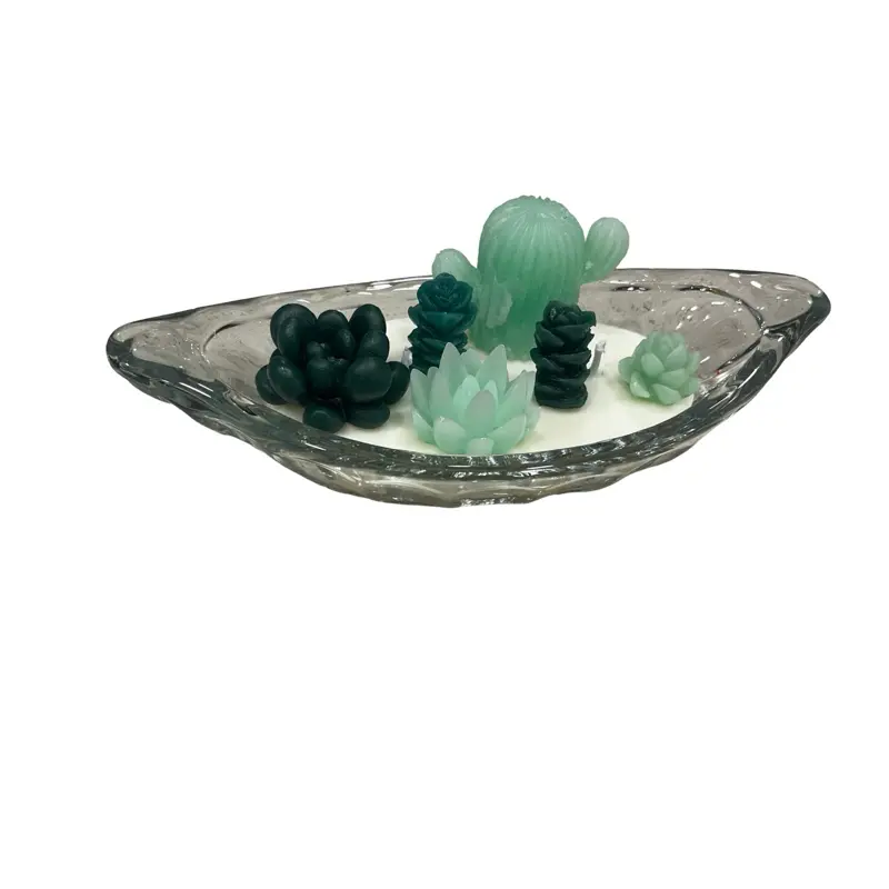 Succulent Double Wick Candle Tray