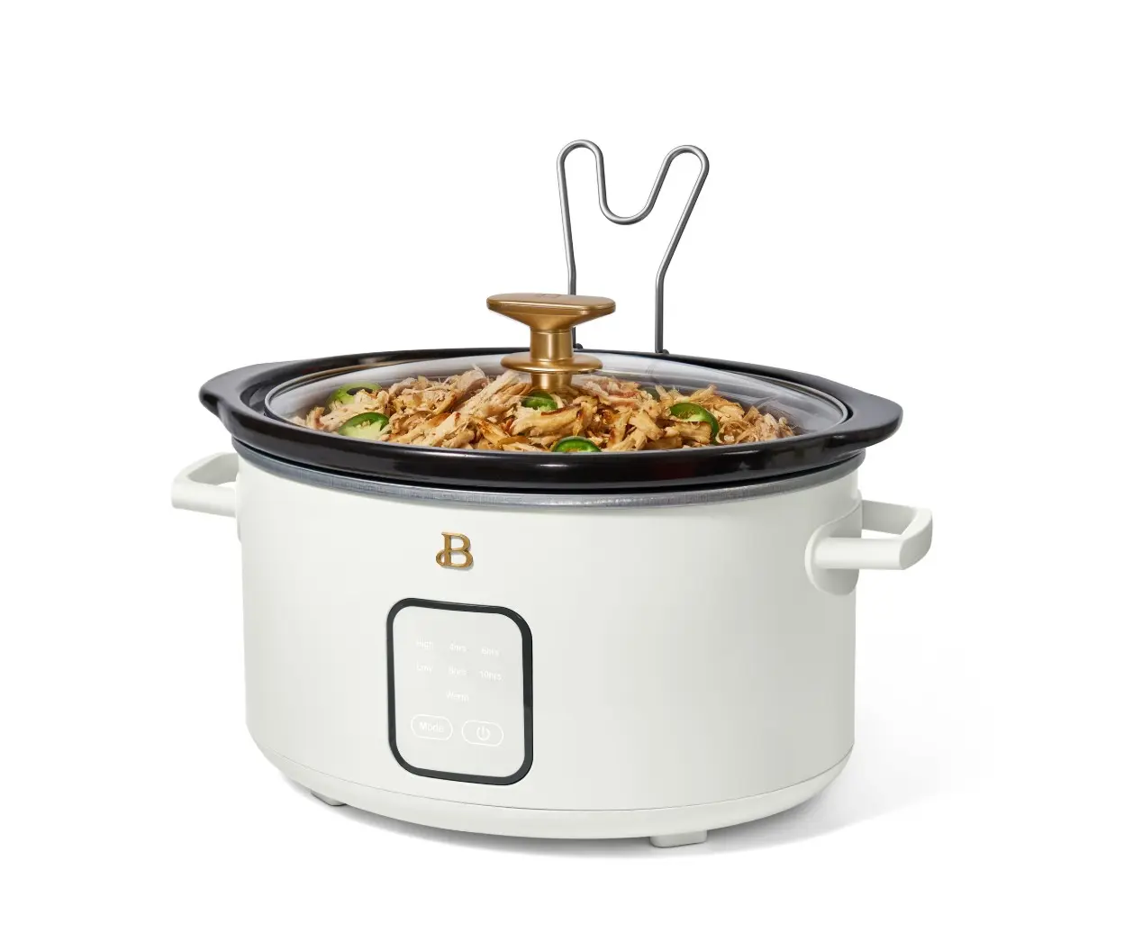 4Qt Slow Cooker with Touch-Activated Display, White Icing