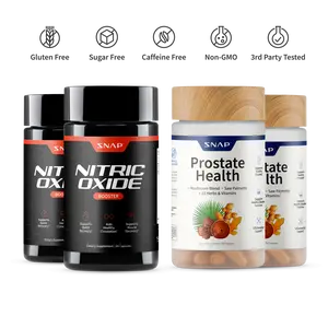 2 Prostate Health + 2 Nitric Oxide Booster (90ct) Bundle - Natural Supplement Capsules - Support Blood Circulation & Prostate Health