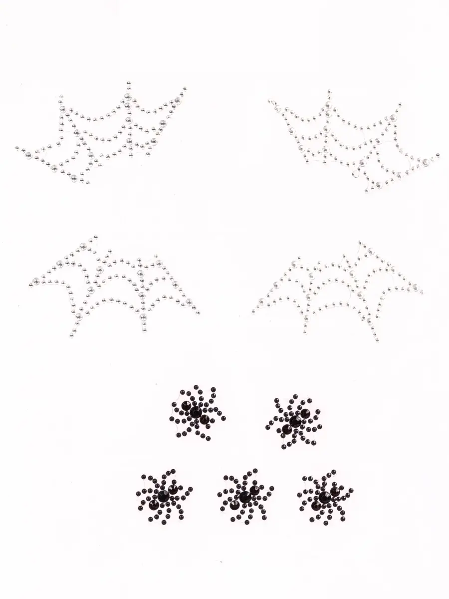 Leg Avenue EYE047 10122 Pet Multi-Color Spider Web Halloween Face Jewels Temporary Fake Tattoo Stickers, 1 Size Fits Most Dogs & Cats, Costume Accessories