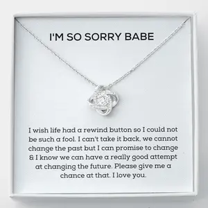 Personalized Im Sorry Gift, To My Girlfriend Necklace, Apology Gift For Her, Love Knot Necklace, Forgiveness Jewelry, Gift To Say Sorry To Girlfriend