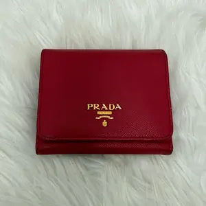 Pre-owned PRADA calfskin Mini Bags Saffiano Metal Leather Compact Wallet