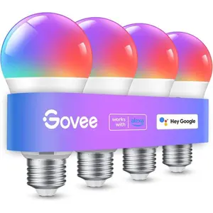 Govee Smart Light Bulbs, WiFi Bluetooth Color Changing Bulbs, Music Sync, 54 Dynamic Scenes, 16 Million DIY Colors RGB Light Bulbs, Work with Alexa, Google Assistant, 800 Lumen, 8 Pack