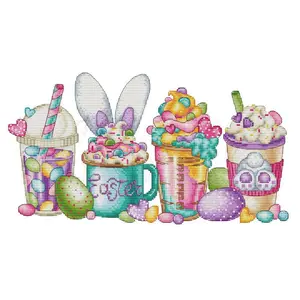 Easter Coffees - PDF Cross Stitch Pattern