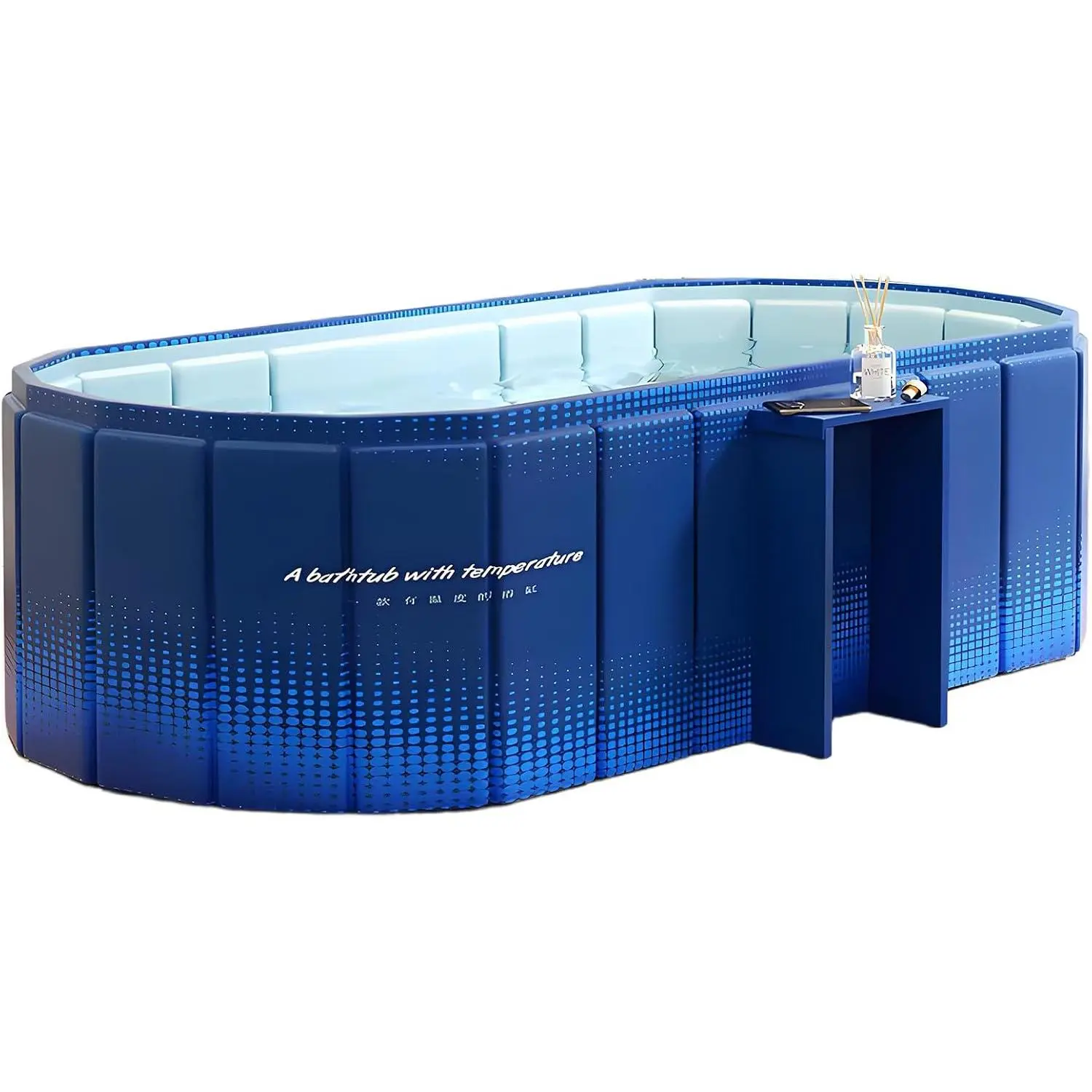 Portable Bathtub for Adult 47" Large Collapsible Cold Plunge Bathtub Foldable No Installation Ice Bath Tub for Shower Stall, Bathroom Hot SPA Soaking Standing Tub