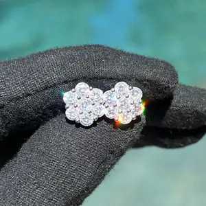 12mm Cluster Stud Earrings with a Screw back Closure by VVSChain