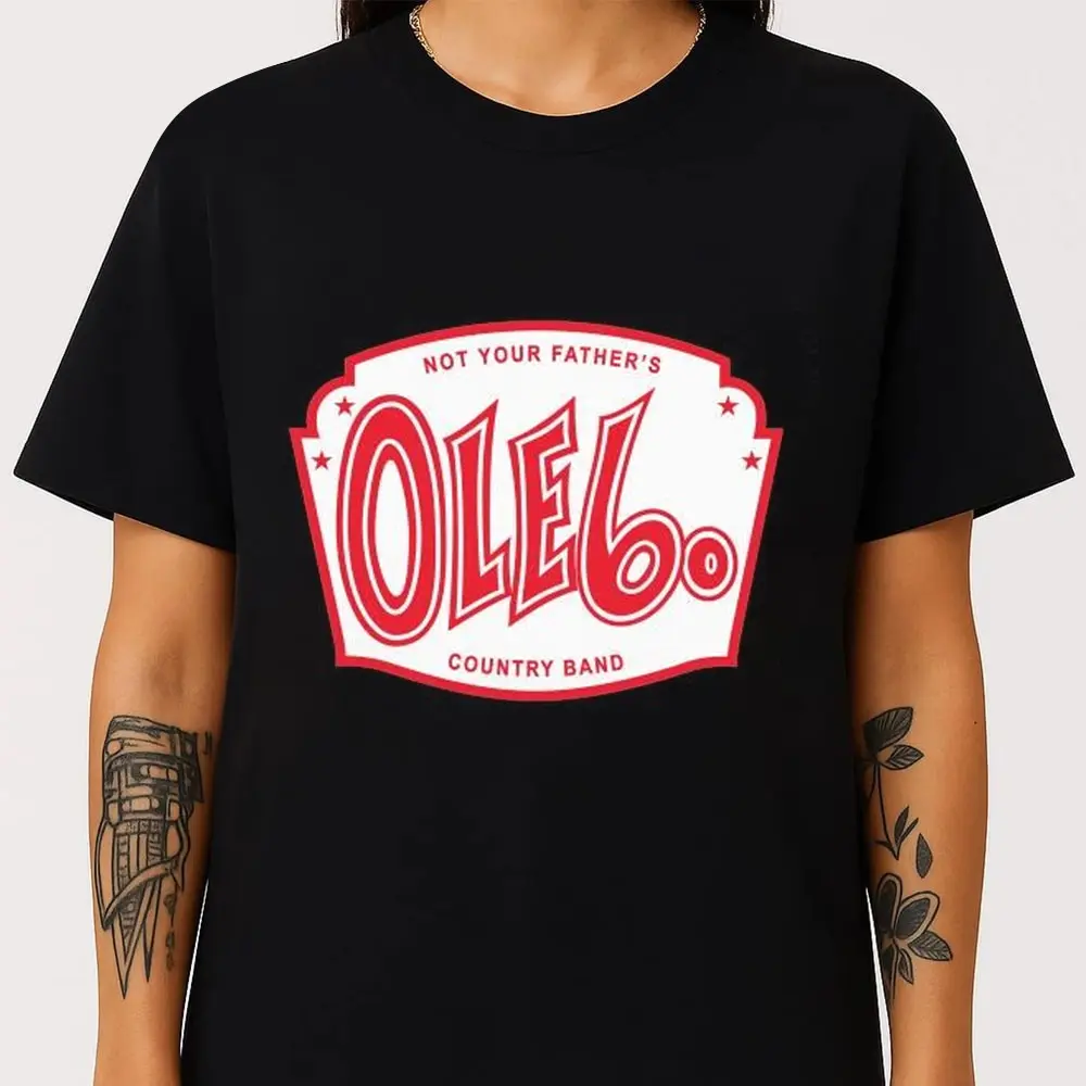 Women's Retro Graphic T-Shirt, Ole 60 Country Band Print, Casual Fitted Short Sleeve Crewneck in 100% Ethically Grown Cotton, All Seasons, Crew Neck