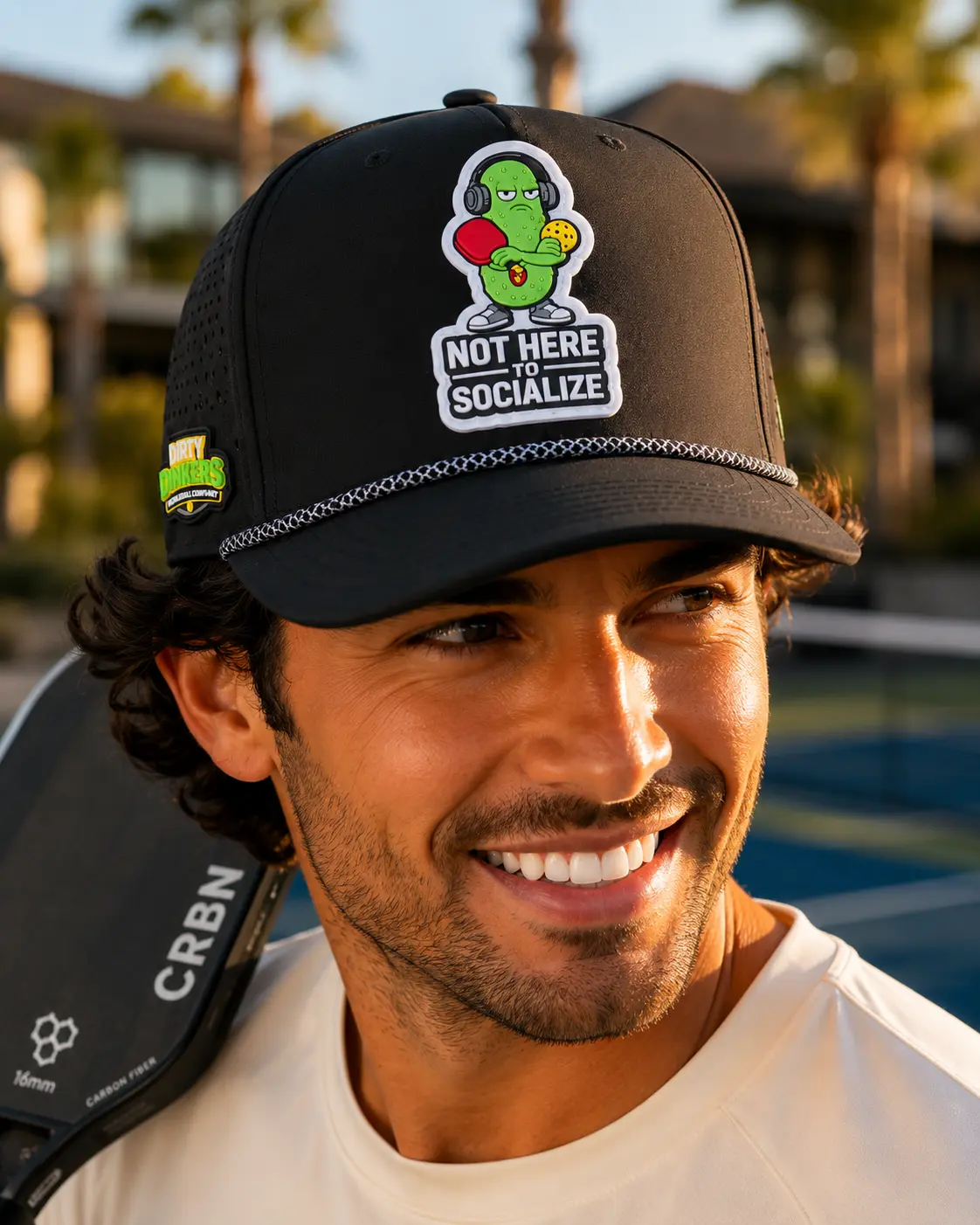 Not Here To Socialize Performance Pickleball Hat