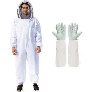 Bee Suit Professional Beekeeper Suit for Men Women Full  Veil Hood Beekeeping Supplies Costume for Beekeeper (XXL (with Gloves))