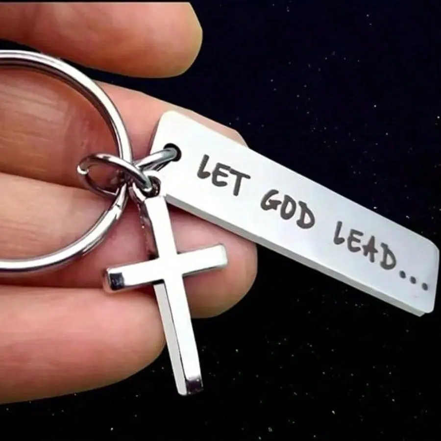 Christian Keychain, Religious Round Design with Matthew 19:26 Bible Verse, Metal Coating & Silicone Accents - Christmas Stocking Stuffer, Birthday Gift
