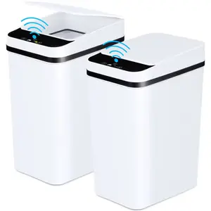 2 Pack 12L Bathroom Automatic Trash Cans Touchless Motion Sensor Slim with Lid Can