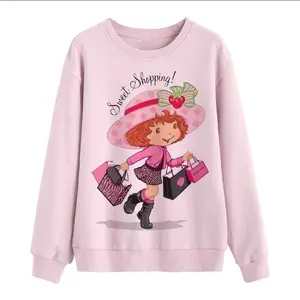 Strawberry Shortcake Sweet Shopping Sweatshirt, Cute Vintage Cartoon Graphic Pullover