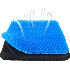 Double Thick Gel Seat Cushion,Double Thick Egg Gel Cushion for Pressure Pain Relief, Breathable Wheelchair Cushion Chair Pads for Car Seat Office Chair Blue/Purpose.
