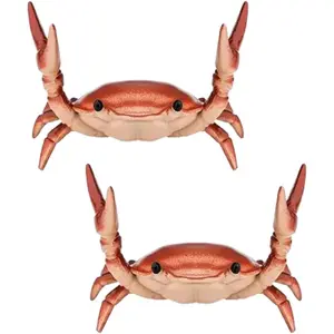 2 count Creative Crab Pen Holder Weightlifting Crabs Pen Stand Storage Rack, Office Desktop Decoration, Pencil Holders Supplies Holders and Dispensers, Desk Accessories and Workspace Organizers (Red)