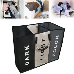 Heavy Duty 3-Compartment Laundry Hamper | 63.4 Gal Oversized | Clothes/Toy Storage for Home -Home & Dorm Essential