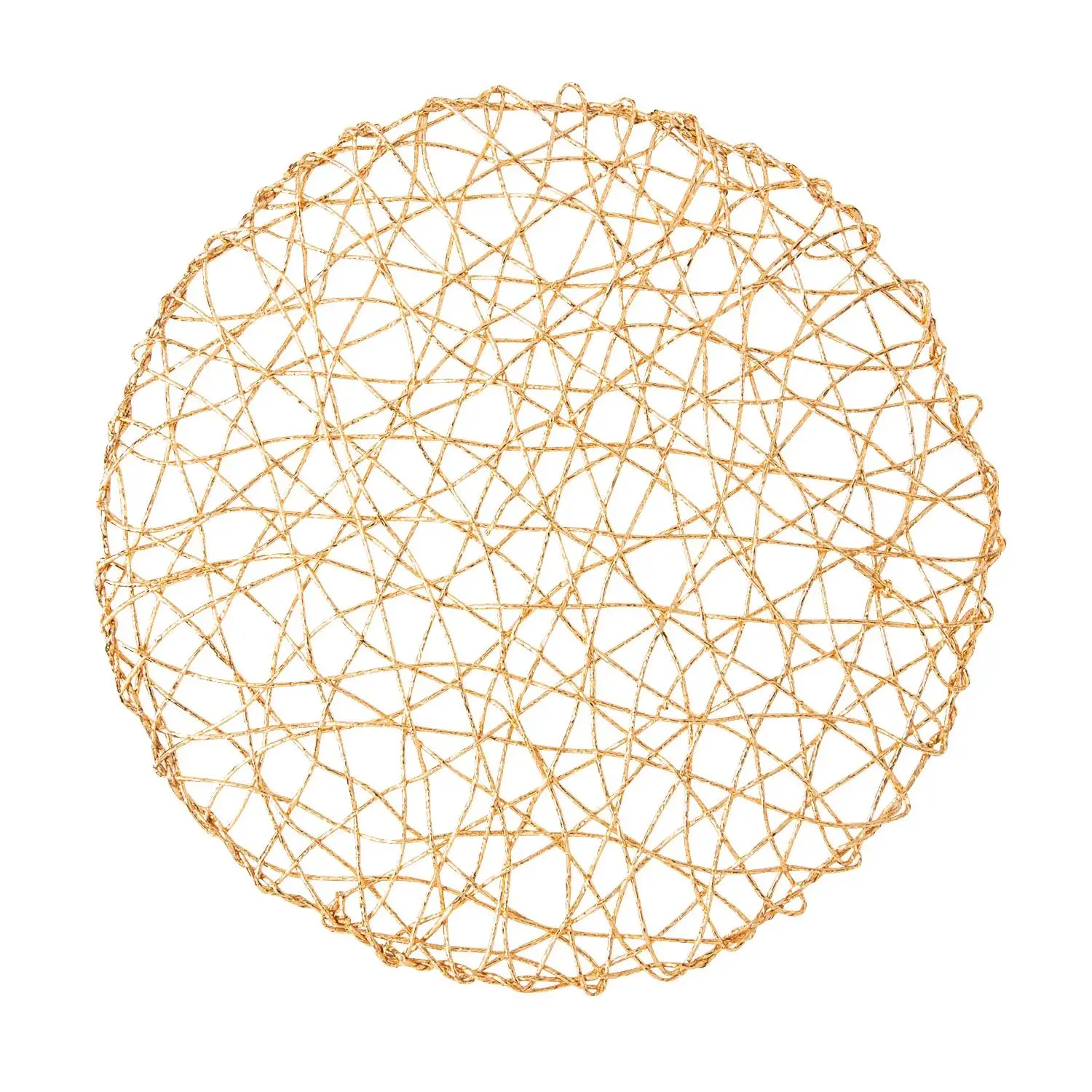 Gold Metallic String Charger Placemats - 6 Pc Disposable Tableware, Home & Party Supplies, Multicolor Option to Elevate Any Table Setting