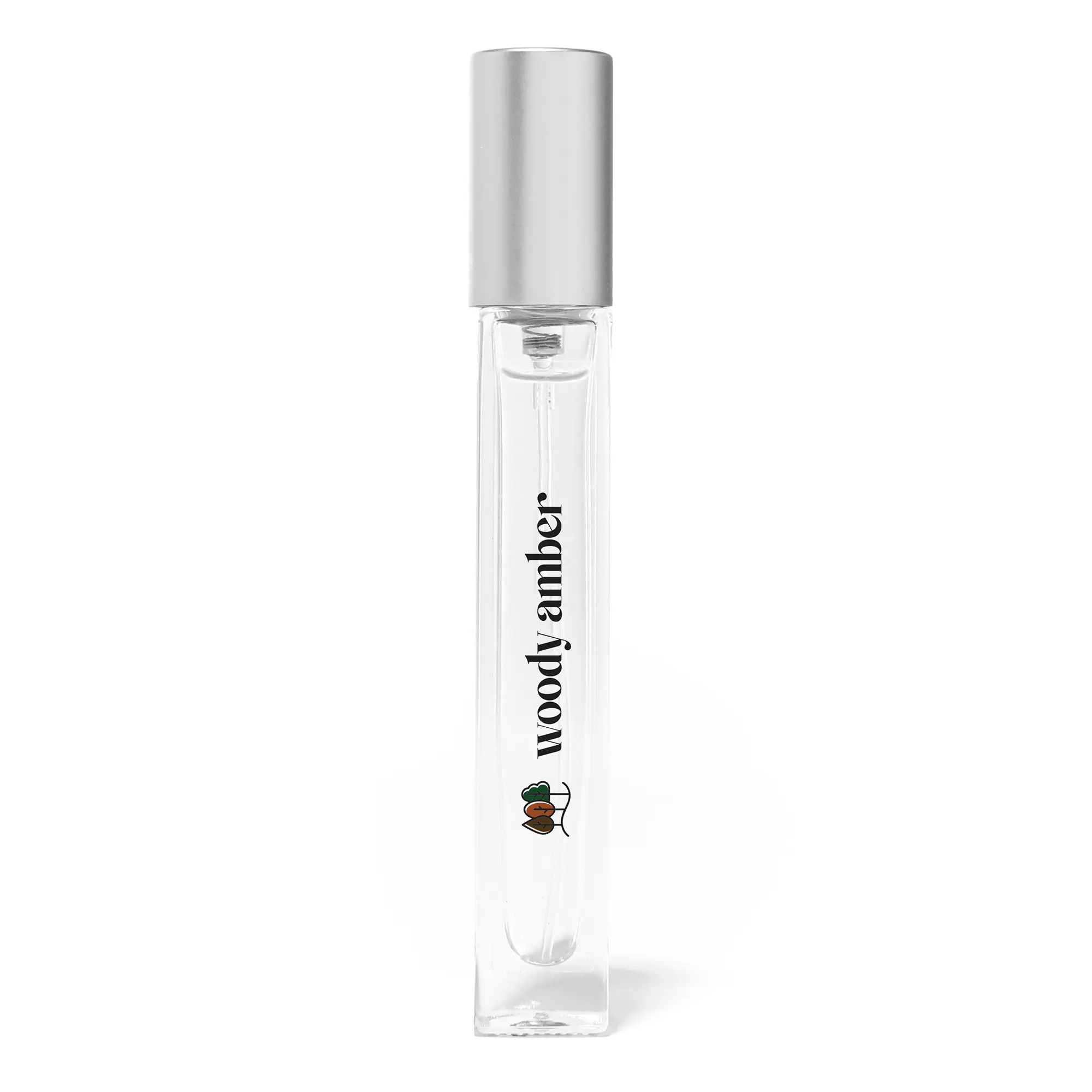 Just Juice Woody Amber - Mini Travel Perfume for Women and Men - Vanilla Perfume with Clove, Tonka Bean, Bonfire Smoke Notes - 0.33 oz