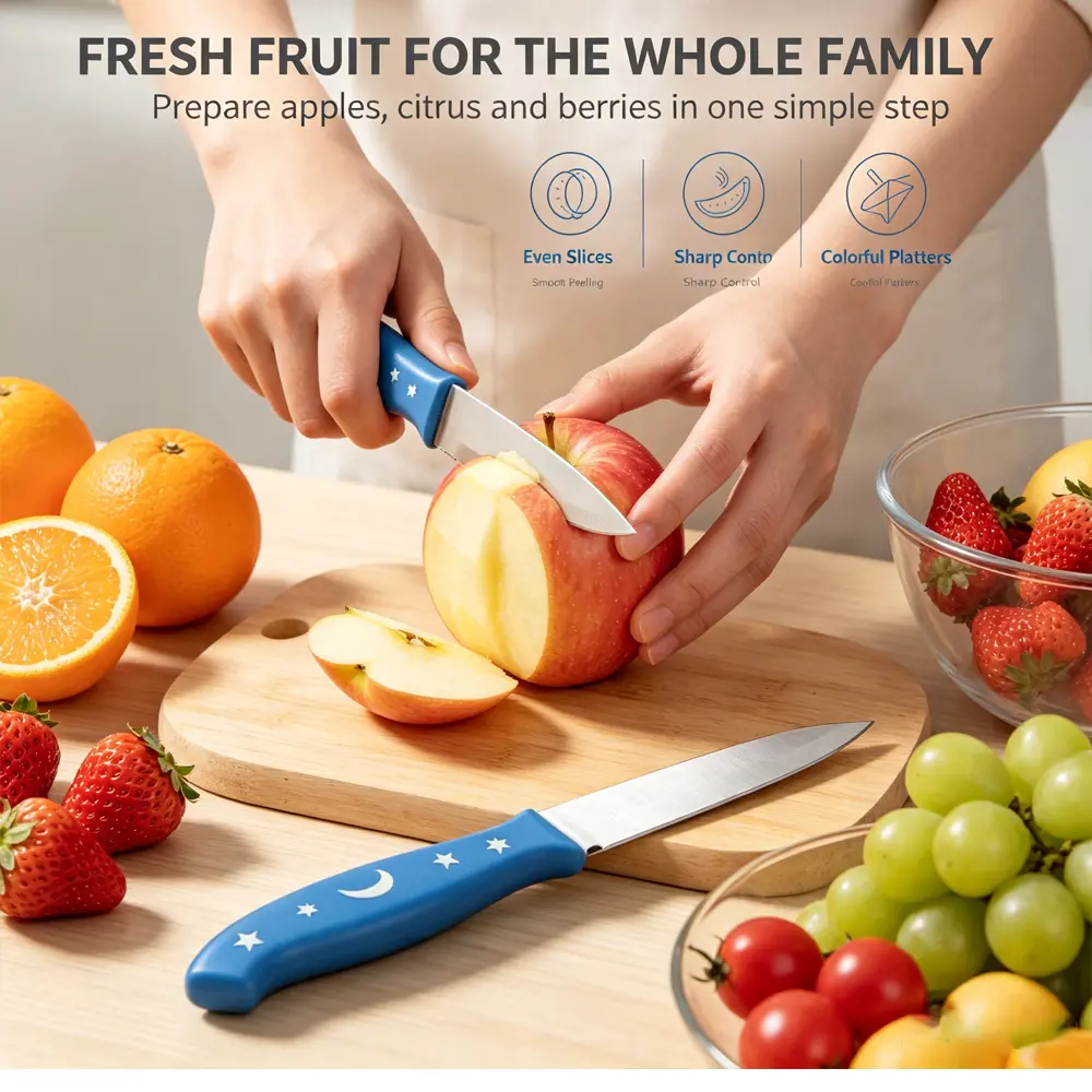 4-piece stainless steel fruit knife set, kitchen and household multifunctional fruit peeler, portable knife, fruit knife