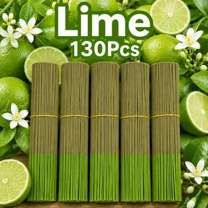 Summer Lemon Scented Incense Sticks 130PCS, Fresh Citrus Aroma, Long Lasting Fragrance for Home Bedroom Living Room Office Patio Garden Backyard Porch Balcony Camping Yoga Relaxation, Indoor & Outdoor Home Fragrance Sticks