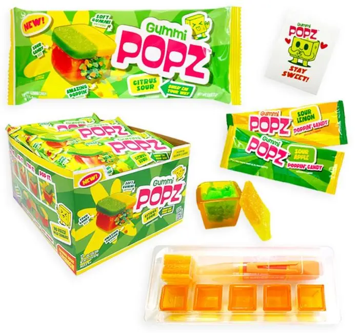 Gummi Popz Sour Citrus Gummy Popping Candy Kits 1.8oz 12ct