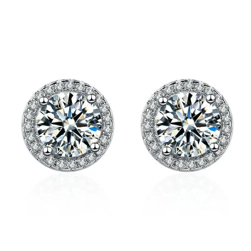 ED1 round ear studs [1 carat]