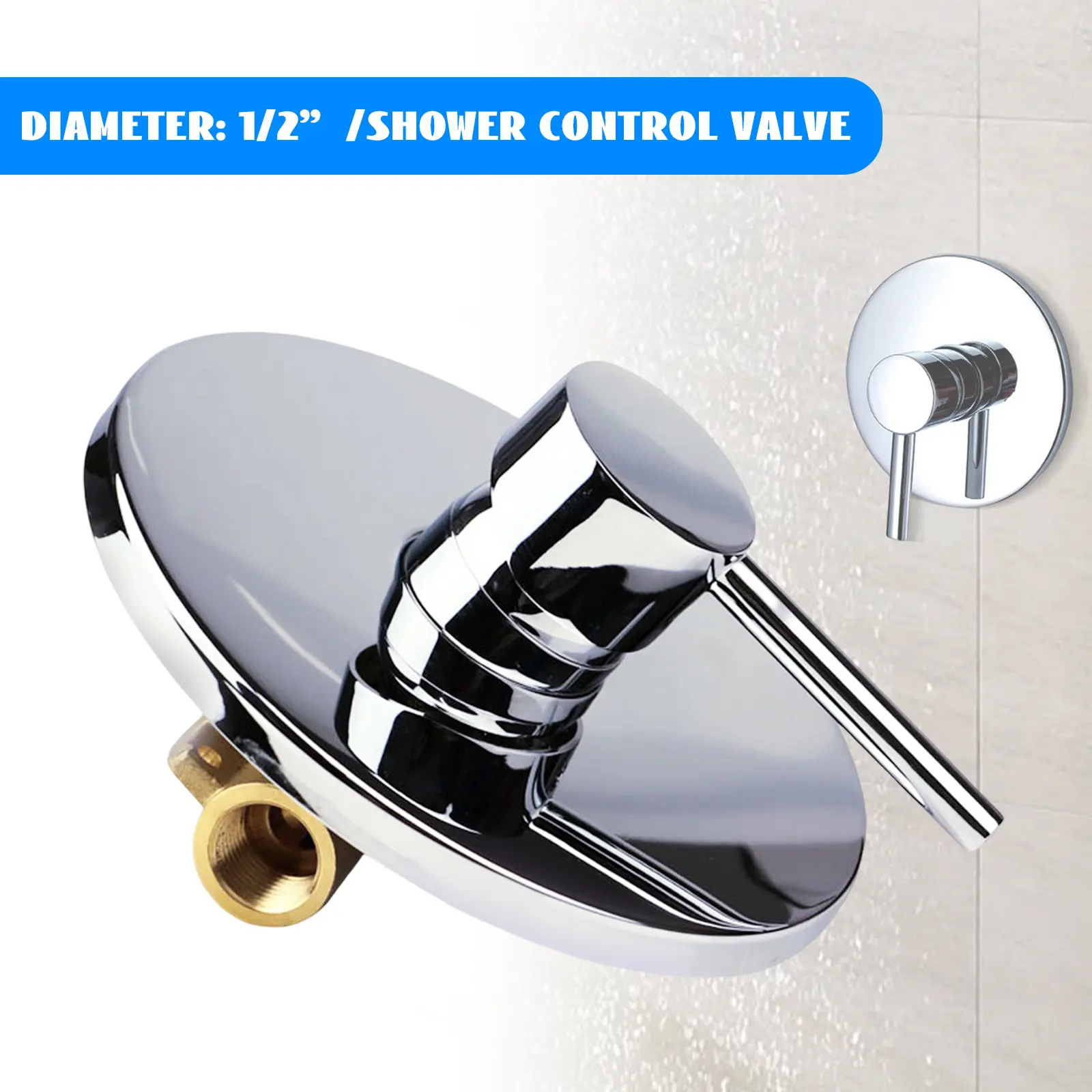High-Grade Brass Wall-Mounted Single Handle Shower Mixing Valve - Ceramic Cartridge, Silver Bathroom Hot-Cold Water Mixer, Shower Control, Full Accessories Included, Easy to Install