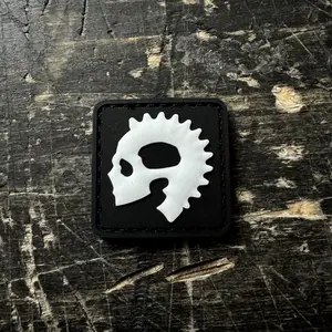 Gear Spool Glow-In-Dark Skull Morale Patch – 1.5" x 1.5"