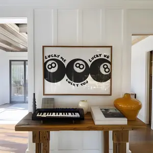 8 Ball Print, Lucky Me, Us, You Wall Art Poster