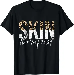 100% Cotton Vintage Skin Therapist Skincare Leopard Skin Esthetician T-Shirt