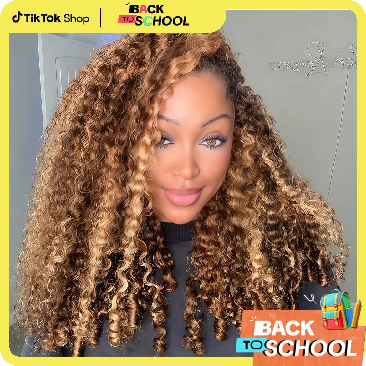 [3 In 1 Half Wig] Cheetah Beauty P4/27 Highlight Burmese Curly Glueless Half Wig Seamless Flip Over Drawstring Wig Wear Go Half Wig Invisible Hairline Glueless Afro Kinky Curly Human Hair Beginner Friendly #TikTokShopBackToSchool