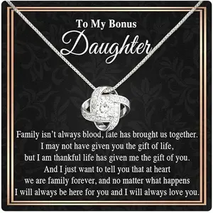 Bonus Daughter Gifts from Stepdad, Step Daughter Gifts from Stepmom, Stepdaughter Gifts from Stepdad, Father Stepdaughter Necklace, To My Bonus Daughter Necklaces, Christmas Gifts for Bonus Daughter