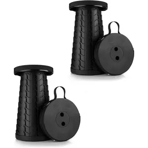 2-Pack Collapsible Stool, Lightweight Yet More Sturdy with Load Capacity 400lbs, Upgraded Portable Stool for Camping Fishing Hiking BBQ