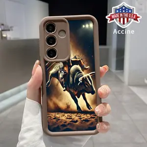 Soft Case Compatible with Galaxy S24 Plus S25 S23 S22 Ultra S24+ Bucking Bronco TPU Bumper Camera Lens Protection Rugged Durable Phone Cover for Boy