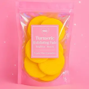 (NYJAH NOIRE COSMETICS) Kojic Acid Turmeric Foaming Pads for Troubled Skin and Hyperpigmentation( Turmeric,Kojic Acid, Niacinamide, Glycolic Acid