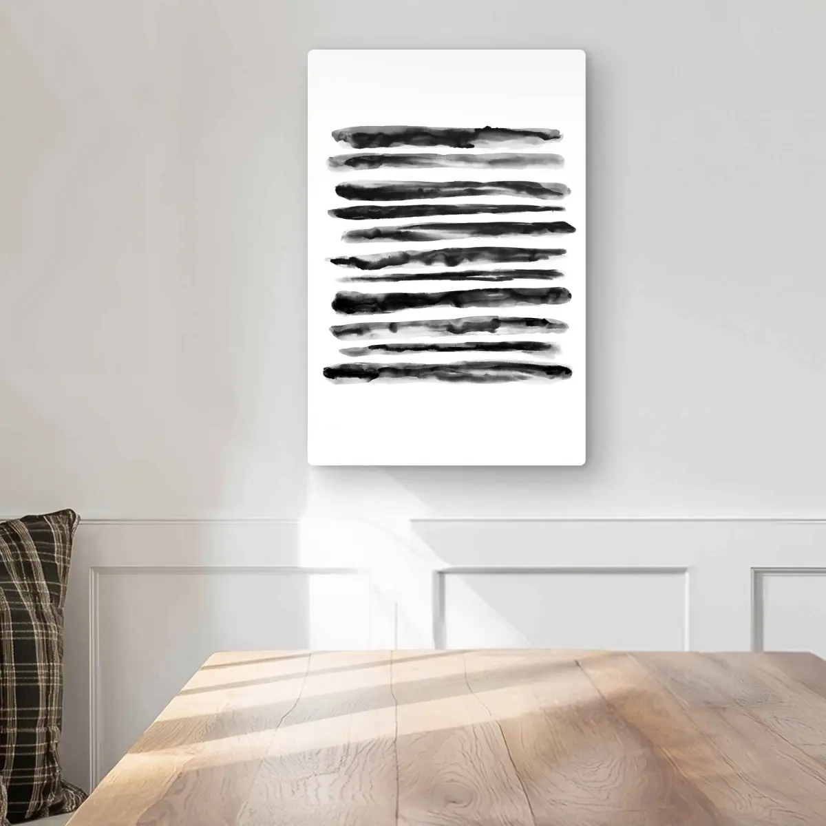 212 MAIN Artistic Hatching Black Shapes Aluminium Metal Print Wall Art - 12x18 in Lightweight Abstract Home Decor, Accent Wall Print for Modern Spaces, 12 X 18 In