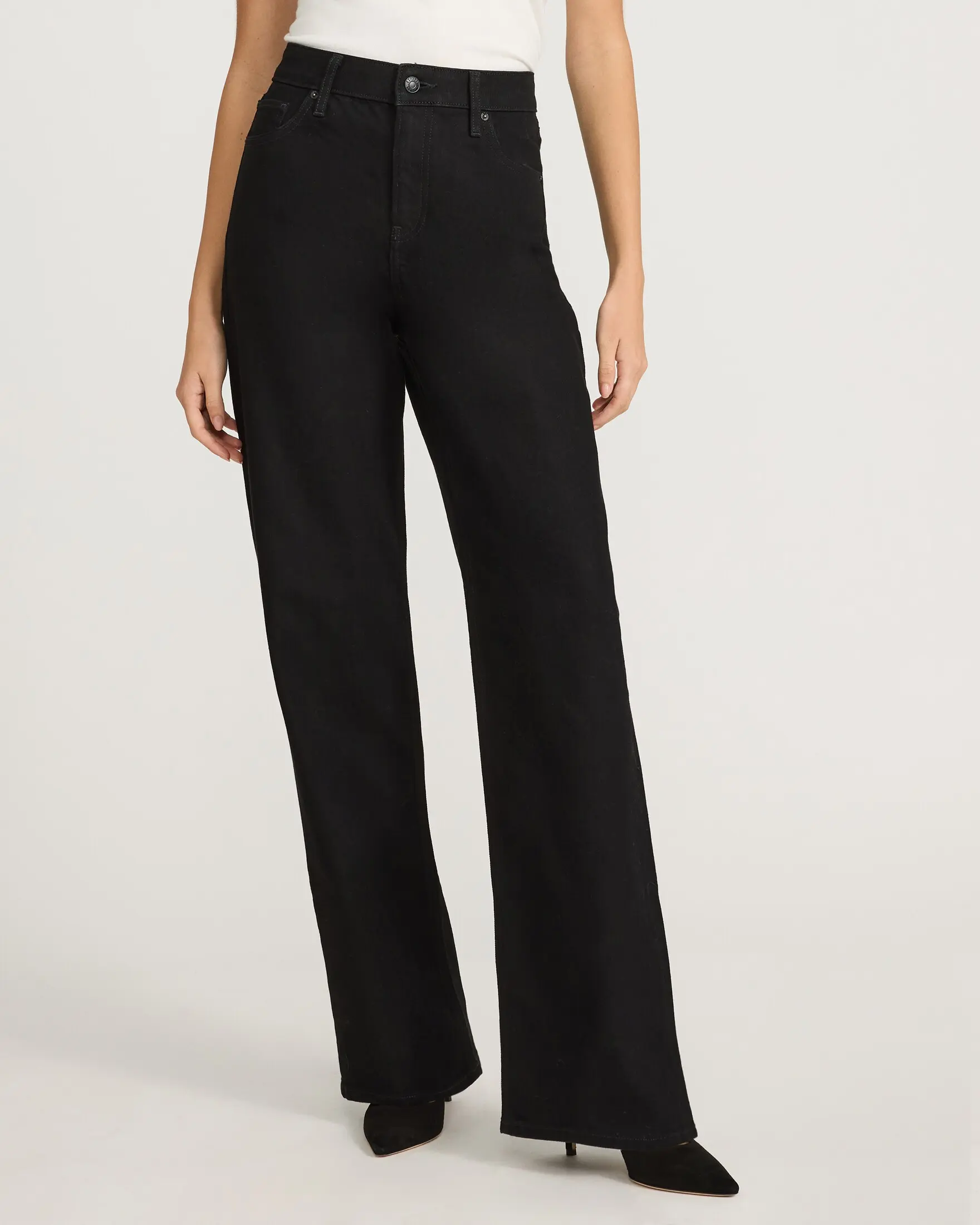 Express High Waisted Black Relaxed Straight Jeans, Pocket, Pants, Fitted