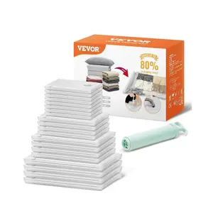 VEVOR 20 Pack Vacuum Storage Bags with Electric Pump, Space Saver Bags Compression for Comforters and Blankets, Sealer Clothes Storage Travel Essentials