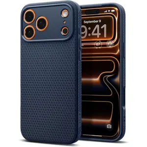 Spigen for iPhone 17 Pro Max Case, Liquid Air [TPU Covered Camera Control] [No Magnet Ring] [Military-Grade Protection] - Navy Blue