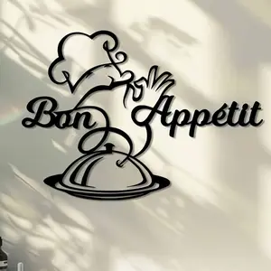 Chef Hat Design Wall Decor, Metal Wall Art, Wall Hanging Decor for Home Kitchen Restaurant, Home Decor, Room Decor, Kitchen Decor, Stickers