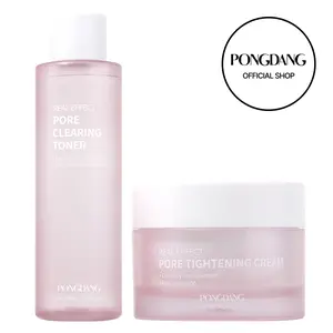 [PONGDANG] Real Effect Daily Moisture Duo: Clearing Toner & Tightening Cream, Hydrating, Minimizer | Korean Skincare