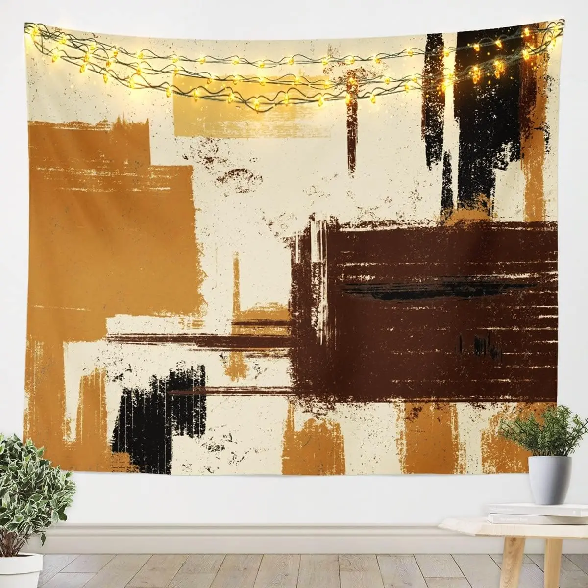 Abstract Wall Hanging,Tapestry,for Room Decor Modern Abstract Art Design Wall Blanket,Grey Brown Black Wall Art,Large 59W"x82L" Lightweight Multicolor, Tapestry Wall Mural, Wall Tapestry