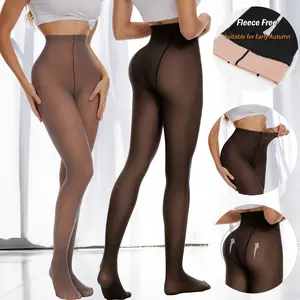 【Not Fleece Lined】Women's High Waist Fake Translucent Tights Pantyhose, Casual Comfortable Soft Stretch Sheer Stockings Under Dress for Spring Autumn Winter Daily Wear, Womenswear, Underwear for Women, Women's Comfort Stockings & Hosiery, Normal Size