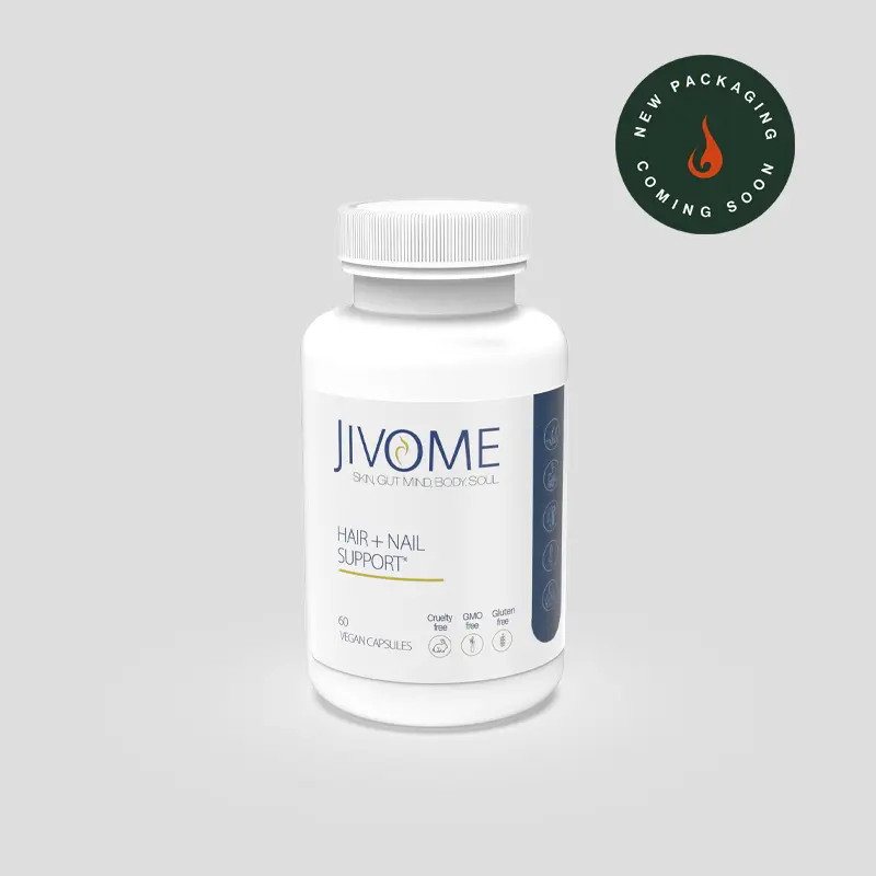 Jivome Hair + Nail Support Supplement for thinning hair and brittle nails | Boosts Hair Growth and Scalp Health