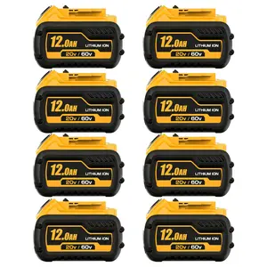 8-Pack 12.0Ah 20V/60V Max Lithium Battery, High-Capacity Replacement Battery for Dewalt DCB606/DCB200/DCB205 Power Tools, Long Lasting Performance