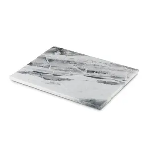 Brazilian Natural Marble Cutting Board for Kitchen, Hand Crafted Marble Slab for Cheese, Charcuterie, Pastry Board - Wedding Gift, House Warming Gift(Rhino Grey)