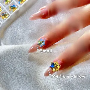 snowflake shape diy nail art rhinestones