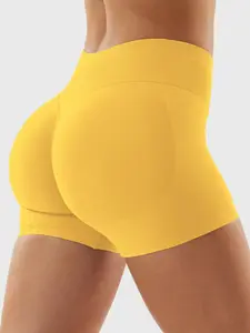 Yoga Shorts Peach Hot Girls Three-Cross Pants High Waist Knitted Pressure Running Sport Elastic Belly Lifting Butt Tight Pants