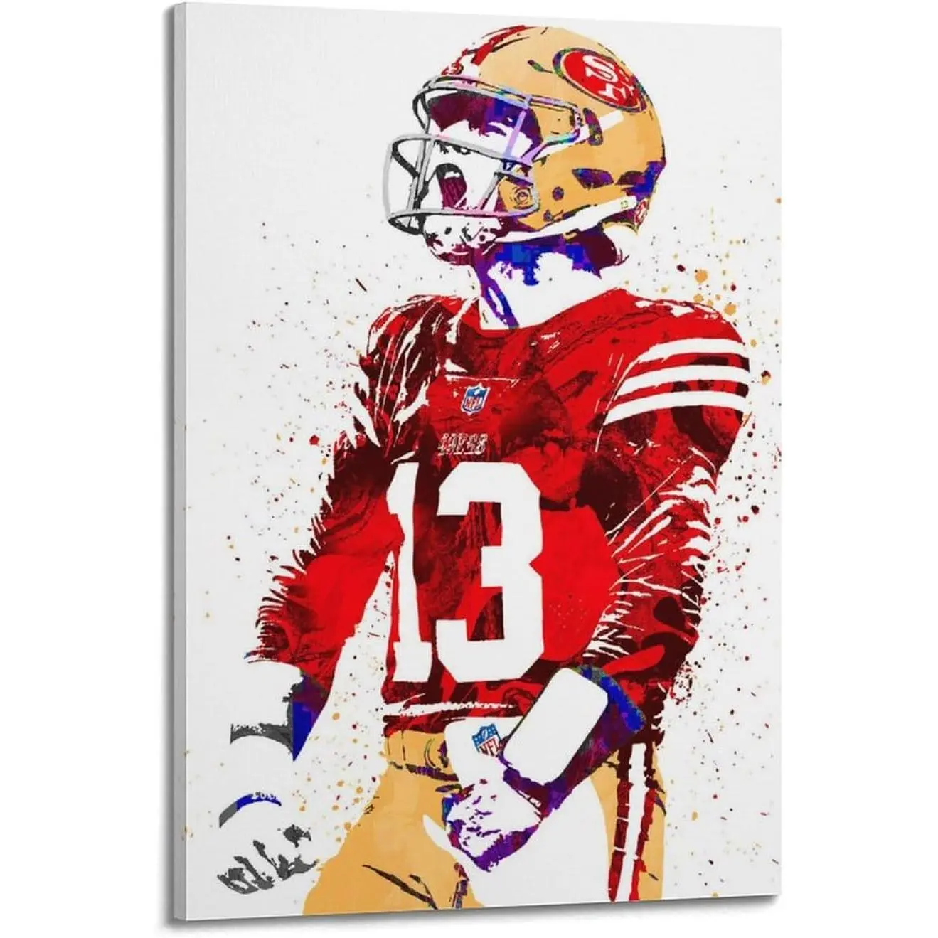 Rugby Player Brock Purdy Handmade Sports Production Art Posters - Indoor Printing Artwork Print for Home Wall Decor, Indoors